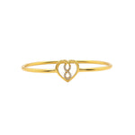 925 Sterling Silver Gold Plated Heart Infinity Open Bangle
