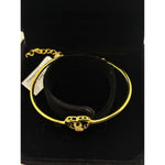 925 Sterling Silver Gold Plated Heart Infinity Open Bangle