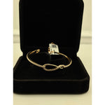 925 Sterling Silver Gold Plated Infinity CZ Bangle Bracelet