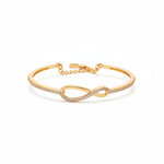925 Sterling Silver Gold Plated Infinity CZ Bangle Bracelet
