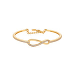 925 Sterling Silver Gold Plated Infinity CZ Bangle Bracelet