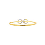 925 Sterling Silver Gold Plated Infinity CZ Open Bangle
