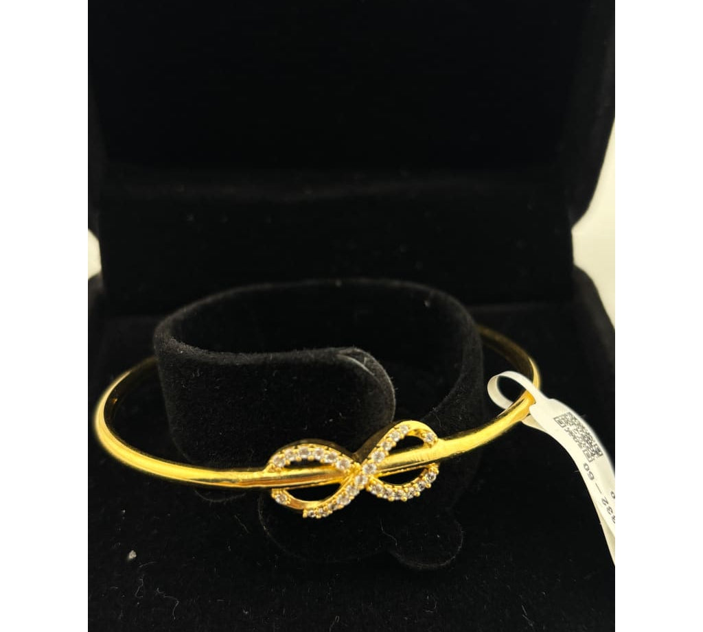 925 Sterling Silver Gold Plated Infinity CZ Open Bangle