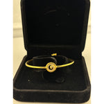 925 Sterling Silver Gold Plated Spiral CZ Open Bangle