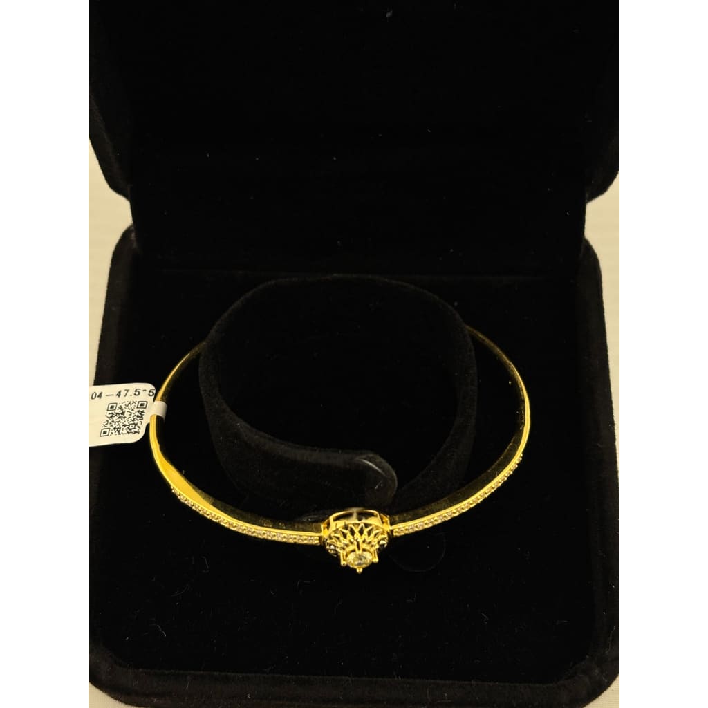 925 Sterling Silver Gold Plated Sunburst CZ Open Bangle