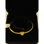 925 Sterling Silver Gold Plated Sunburst CZ Open Bangle