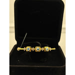 925 Sterling Silver Gold Plated Triple Evil Eye CZ Open