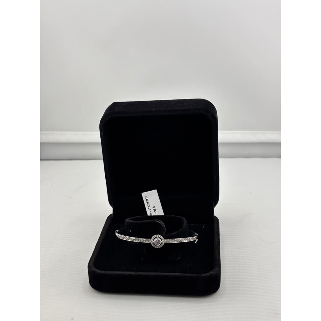 925 Sterling Silver Halo CZ Women’s Bracelet | 8g