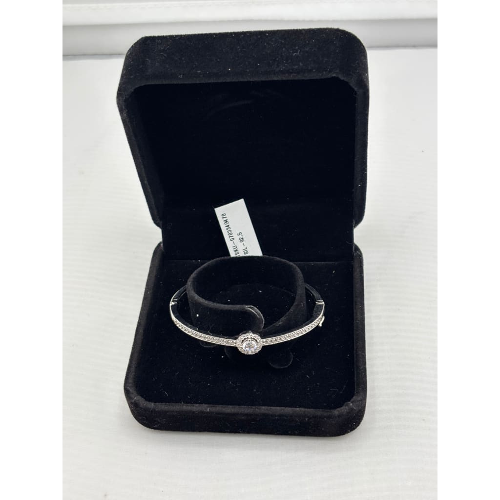 925 Sterling Silver Halo CZ Women’s Bracelet | 8g