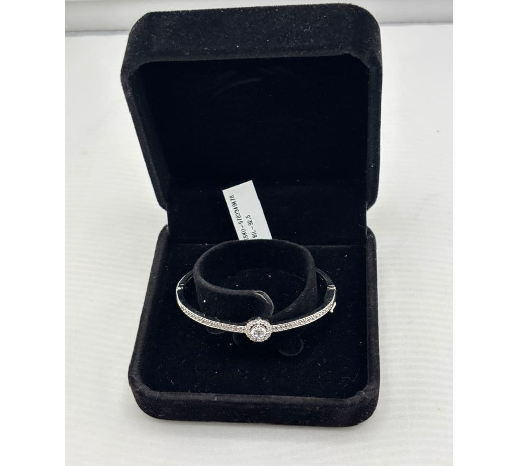 925 Sterling Silver Halo CZ Women’s Bracelet | 8g