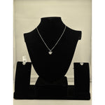 925 Sterling Silver Heart Butterfly CZ Pendant and Earrings