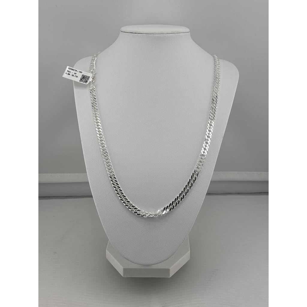 925 Sterling Silver Heavy Curb Chain Necklace – Thick Flat