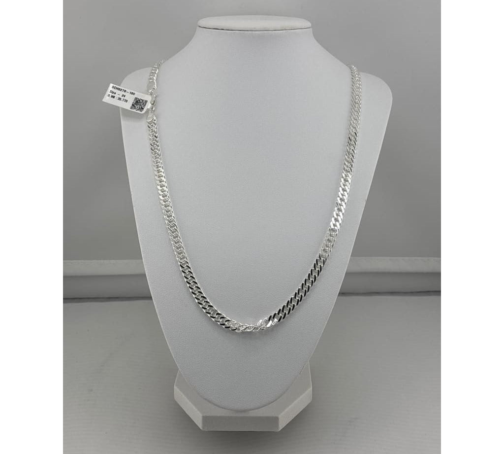 925 Sterling Silver Heavy Curb Chain Necklace – Thick Flat