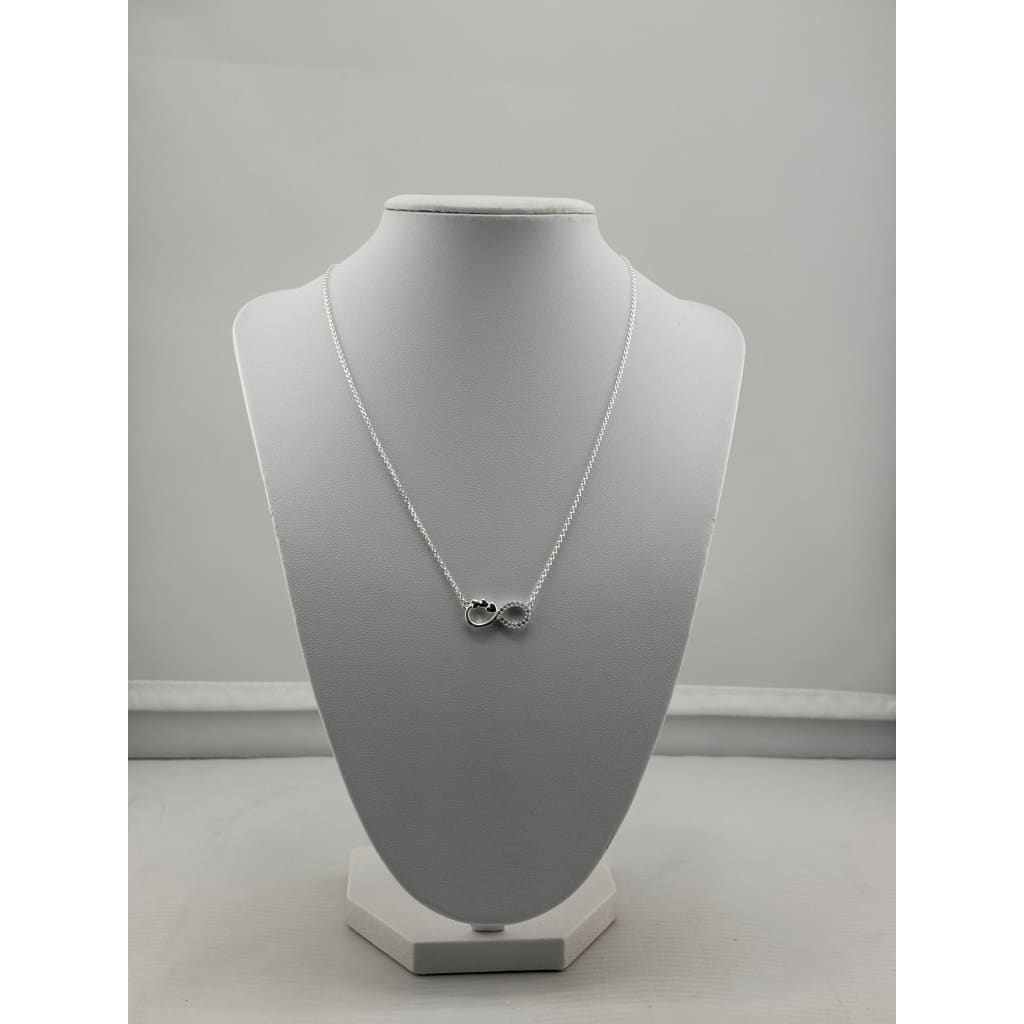 925 Sterling Silver Infinity Circle Necklace - Necklace