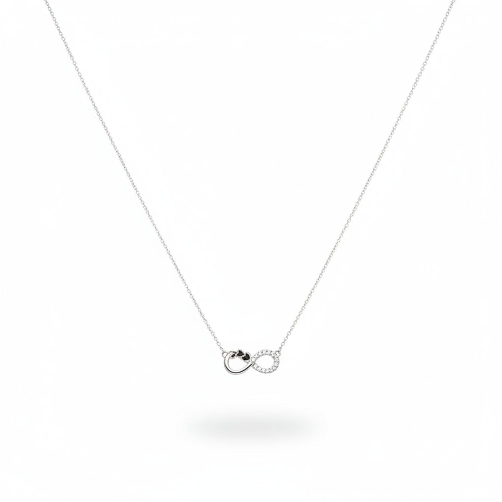 925 Sterling Silver Infinity Circle Necklace - Necklace