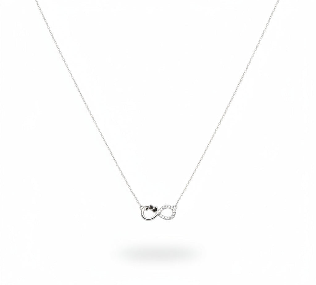 925 Sterling Silver Infinity Circle Necklace - Necklace