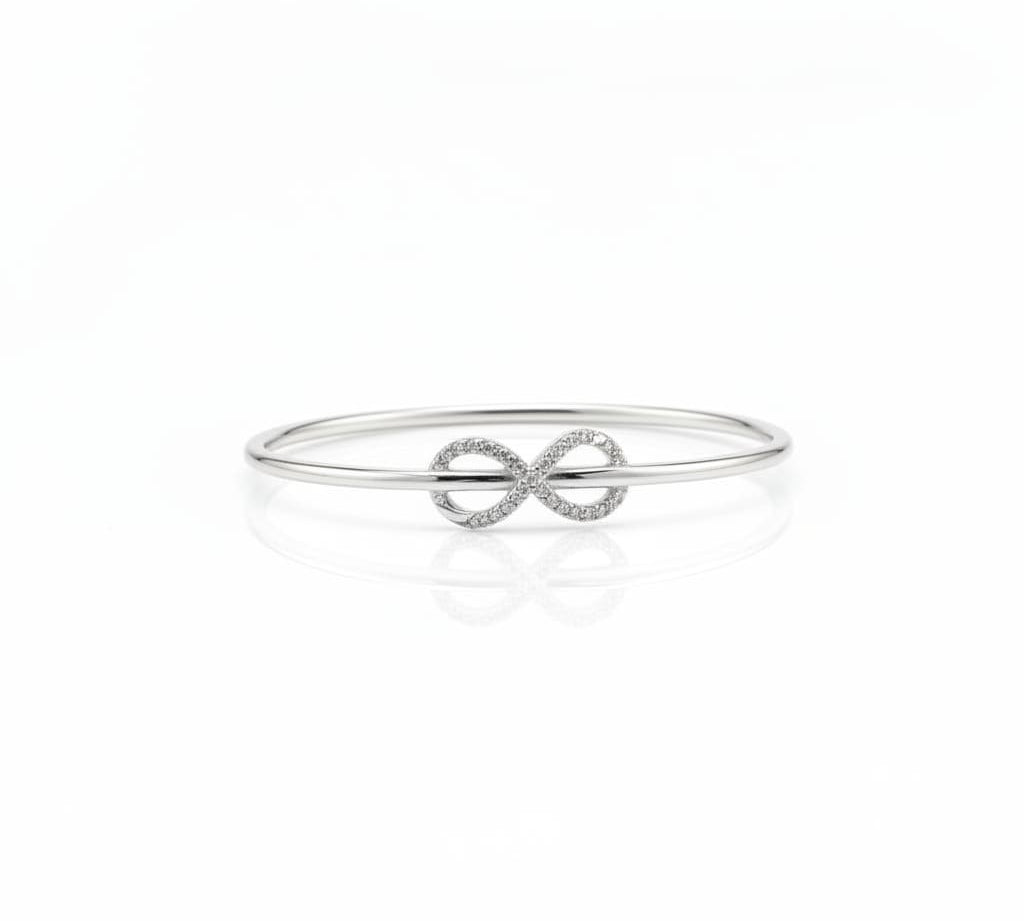 925 Sterling Silver Infinity CZ Women’s Bracelet | 6g