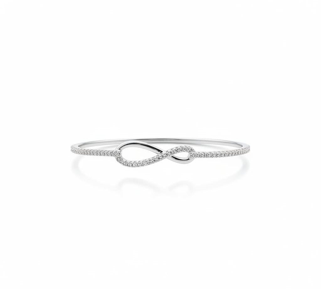 925 Sterling Silver Infinity CZ Women’s Bracelet | 7g