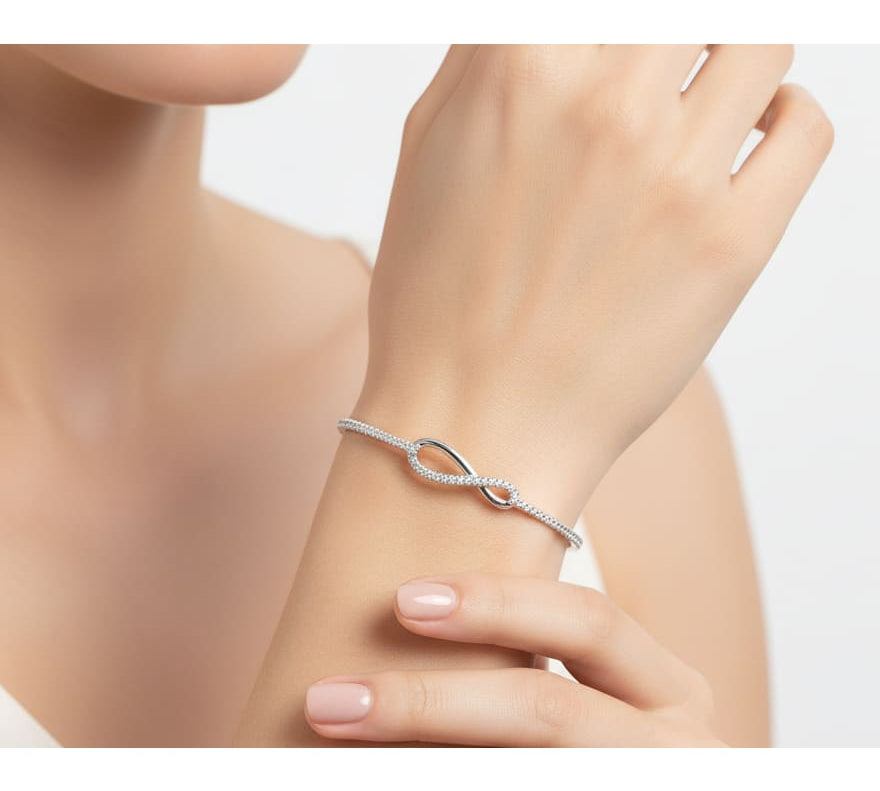 925 Sterling Silver Infinity CZ Women’s Bracelet | 7g
