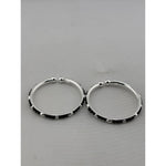 925 sterling silver kids bangle pair with black beads and polished silver accents