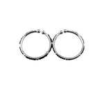 925 Sterling Silver Kids Bangle Pair – Black Stone Bead &