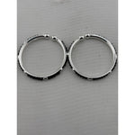 925 sterling silver kids bangle pair with black stone bead accents