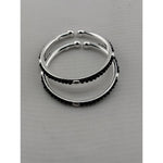 925 sterling silver kids black bead bangle pair