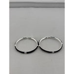 925 sterling silver kids black bead bangle pair front view