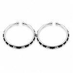 925 sterling silver kids black bead bangle pair