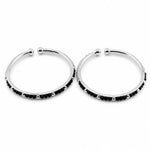 925 sterling silver kids black bead bangle pair