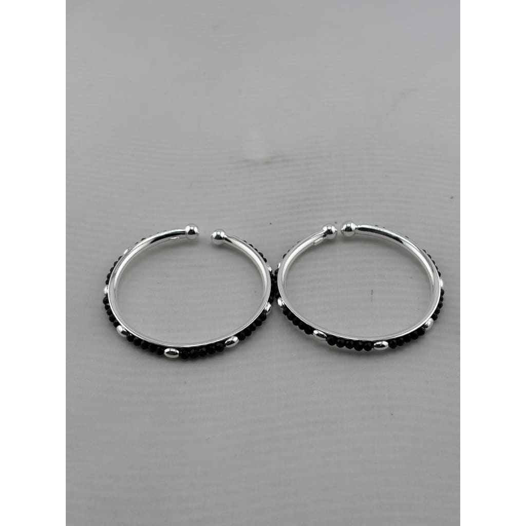 Kids silver bangle pair front view