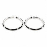 925 sterling silver kids black-bead bangle pair