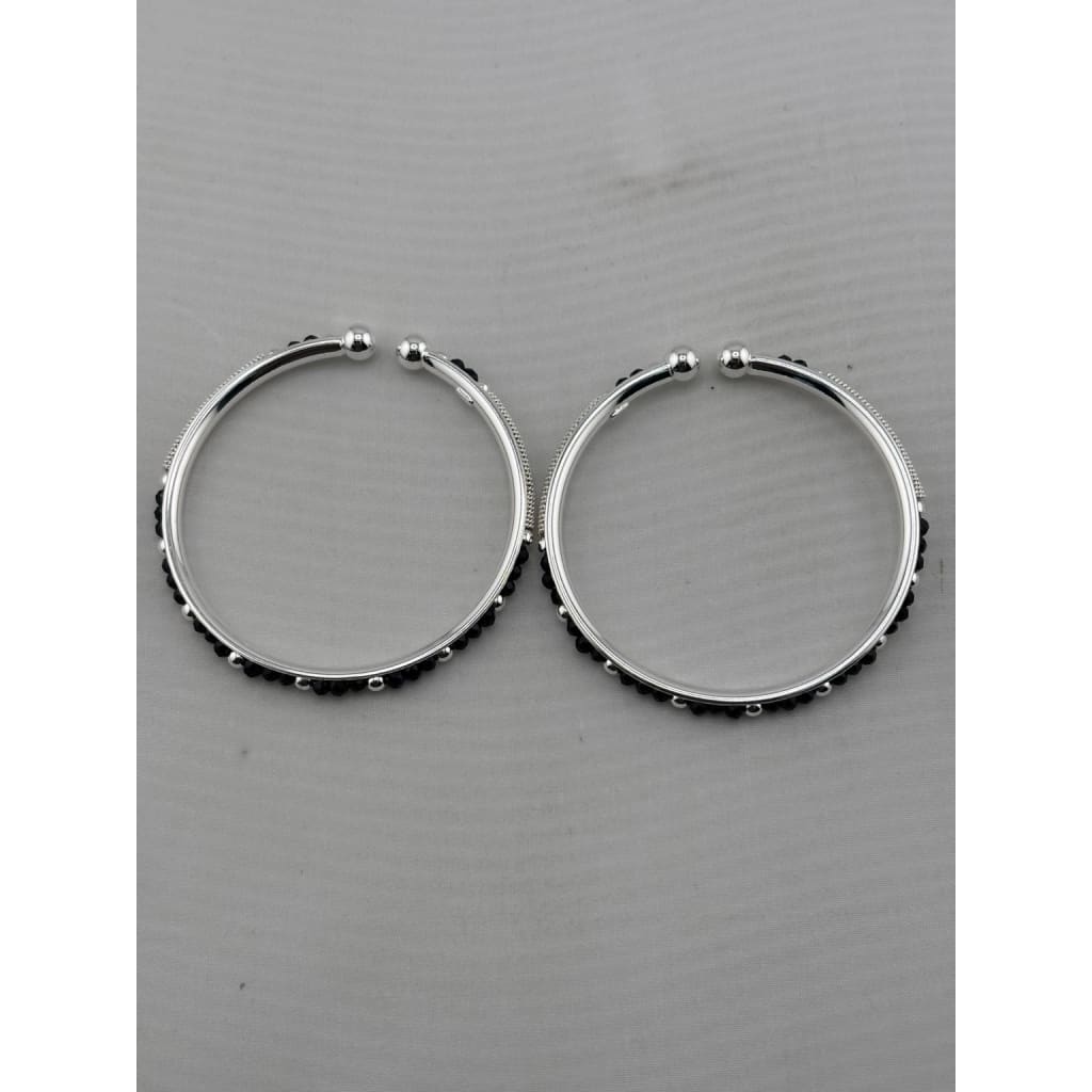 Kids silver bangle pair top view