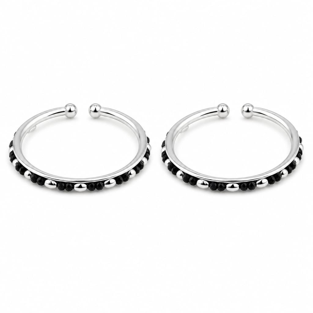 925 sterling silver kids black stone bangle pair