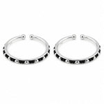 925 sterling silver kids black stone bangle pair