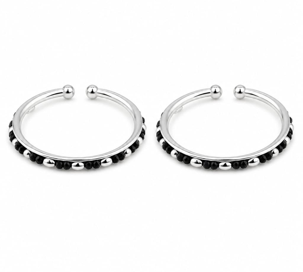 925 sterling silver kids black stone bangle pair