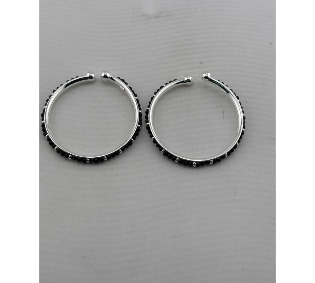 Kids silver black-stone bangle pair original view