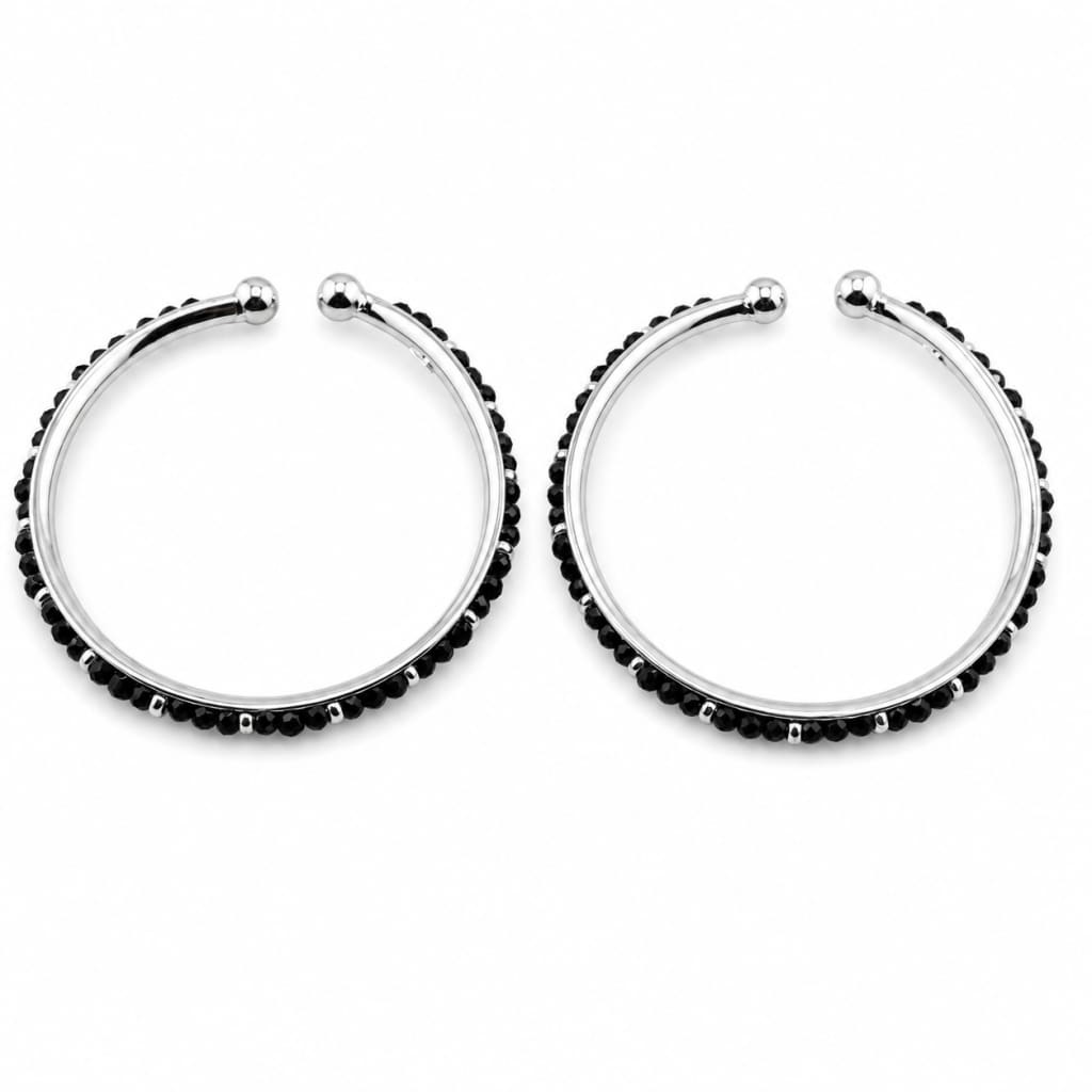 925 sterling silver kids black-stone bangle pair