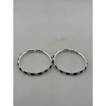925 sterling silver kids black-stone bangle pair front view
