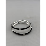 925 sterling silver kids black-stone bangle pair stacked view