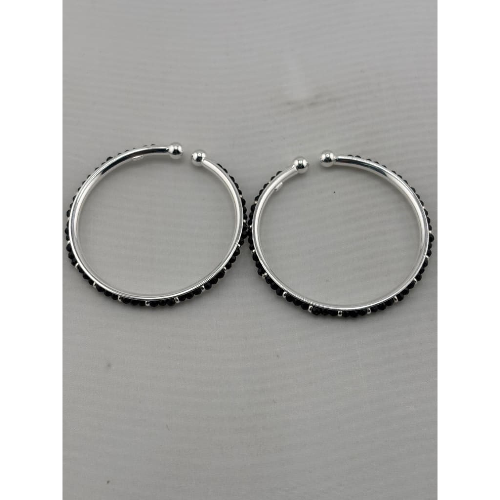 Silver baby bangle pair front view