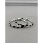 925 sterling silver kids black-stone bangle pair angled view