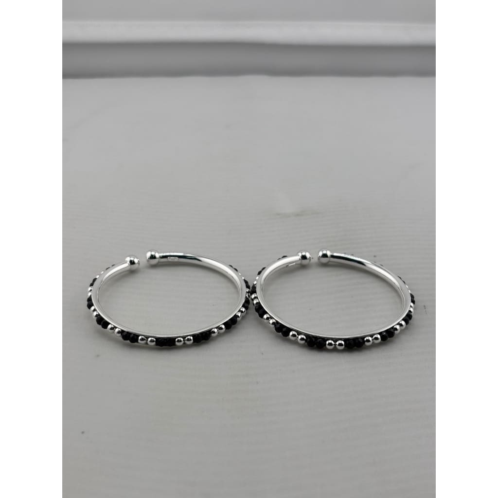 925 sterling silver kids black-stone bangle pair alternate view