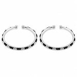925 sterling silver kids black-stone bangle pair on white