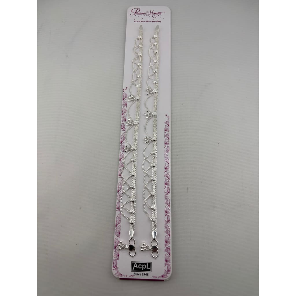 925 sterling silver layered heart anklet pair