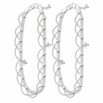 925 sterling silver layered heart anklet pair on pure white background