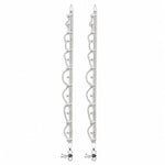 925 sterling silver layered wave chain adult anklet pair on white background