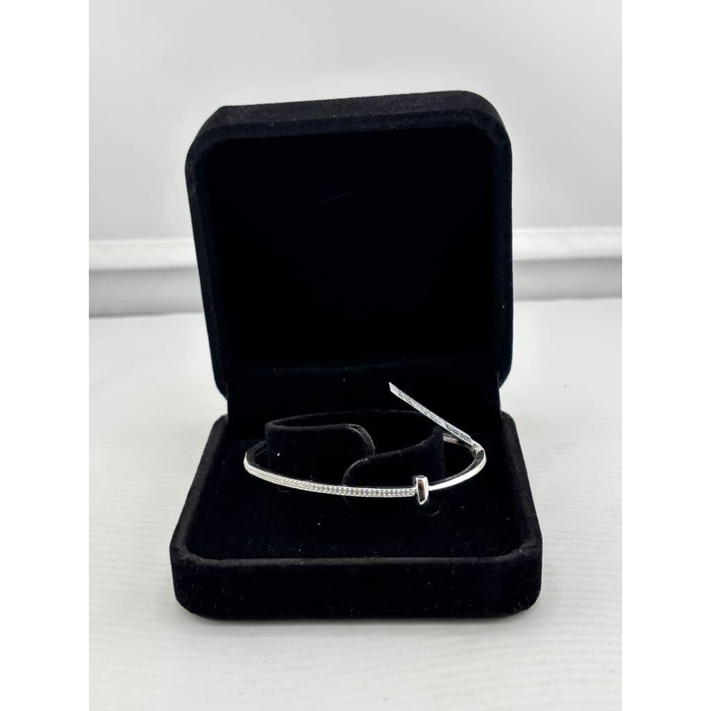 925 Sterling Silver Minimal CZ Women’s Bracelet | 10g