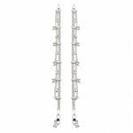 925 sterling silver multi-strand heart charm adult anklet pair, 38 grams