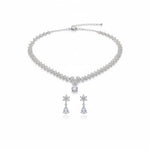 925 Sterling Silver Necklace & Earrings Set – Floral